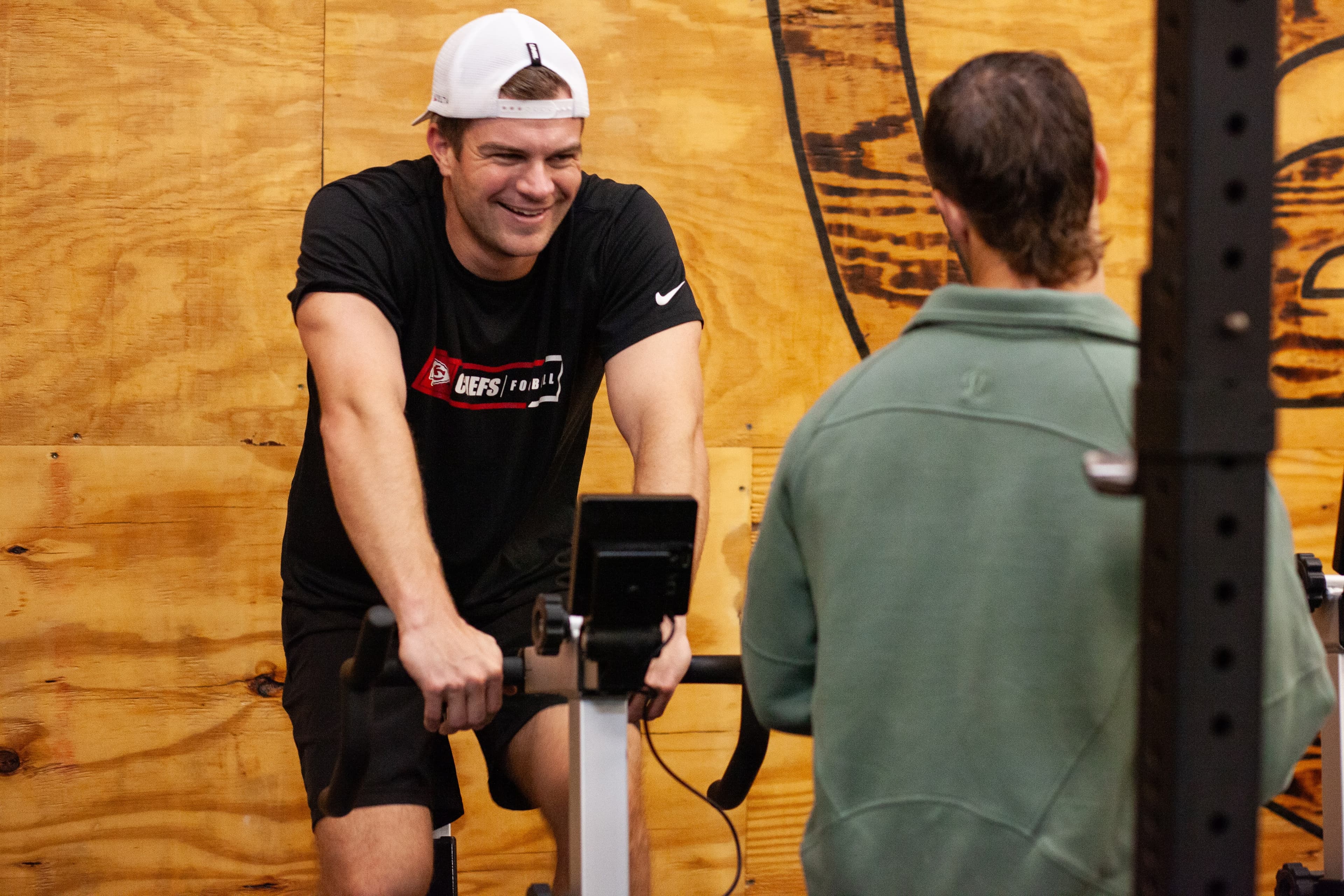 Members between efforts on the bikes